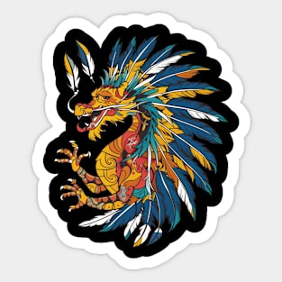 Beautiful native American dragon Sticker